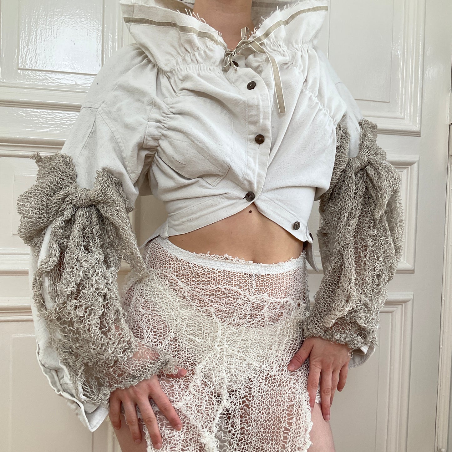 Bow Shirt with gatherings