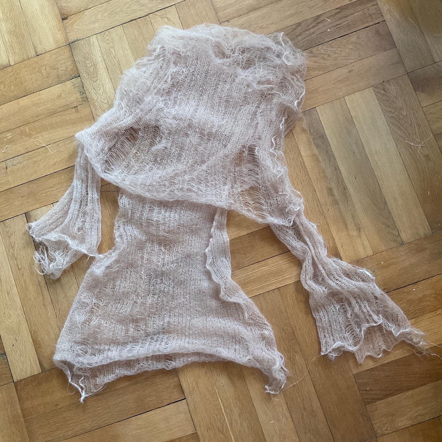 See through knit dress