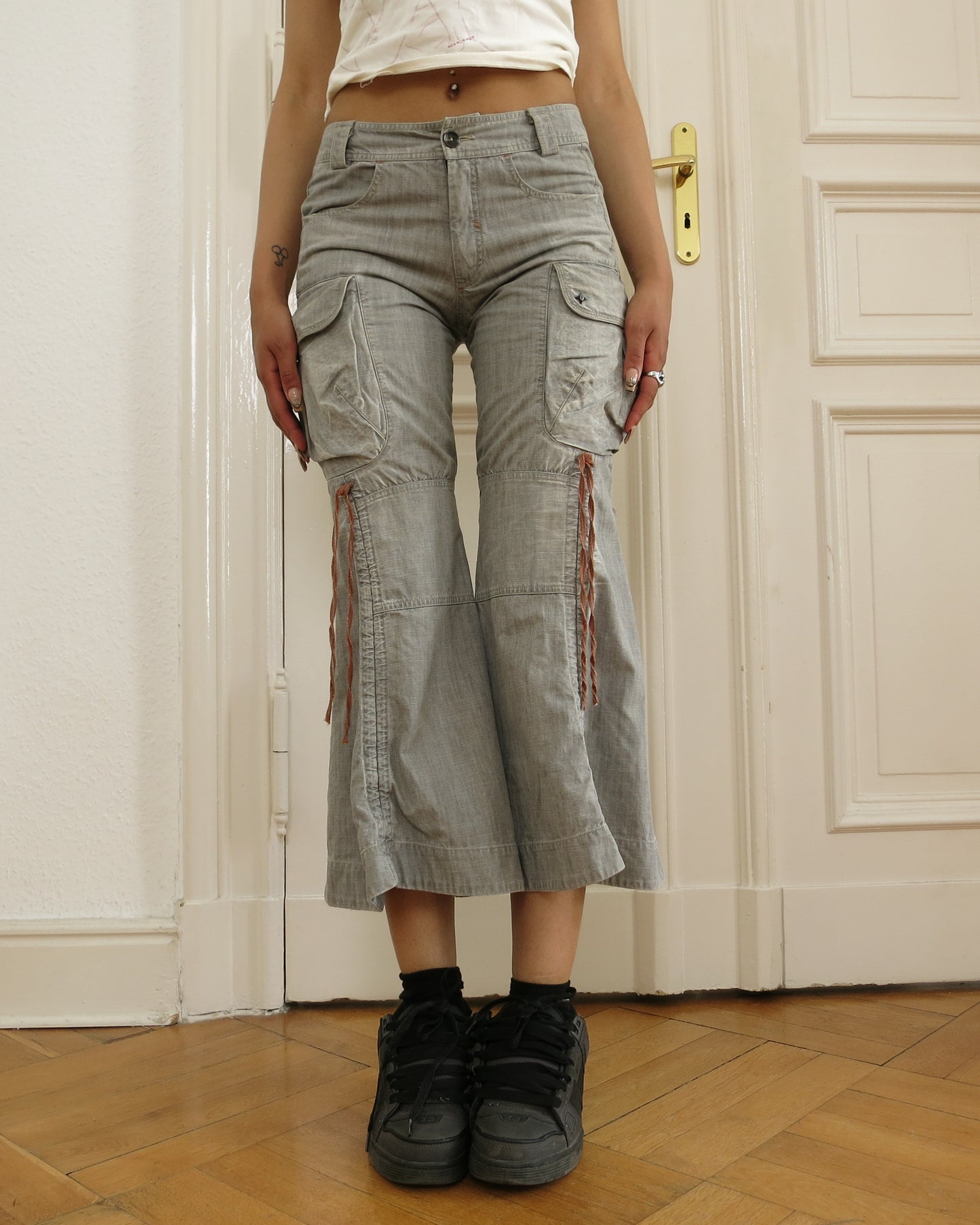 Jeans with gatherings