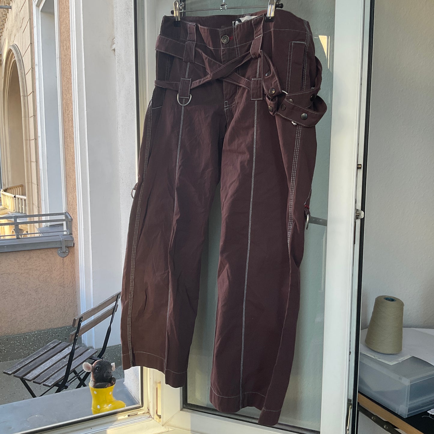 Purple pants with strings