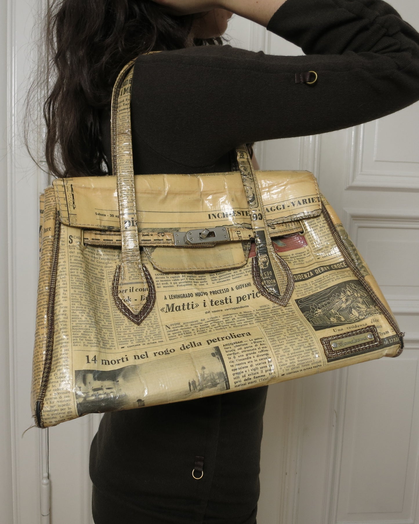 Newspaper birkin vibe purse