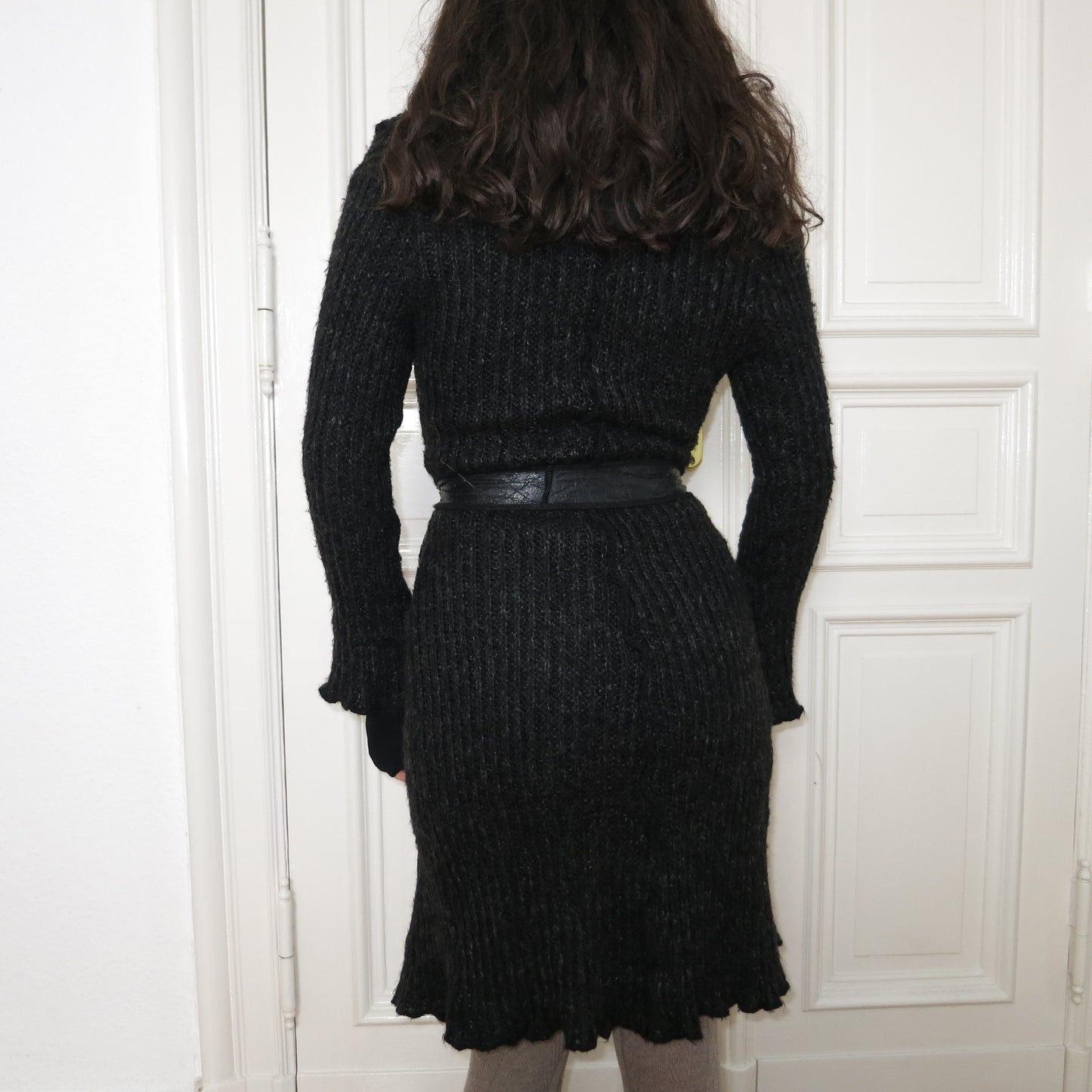 Furry knit cardigan