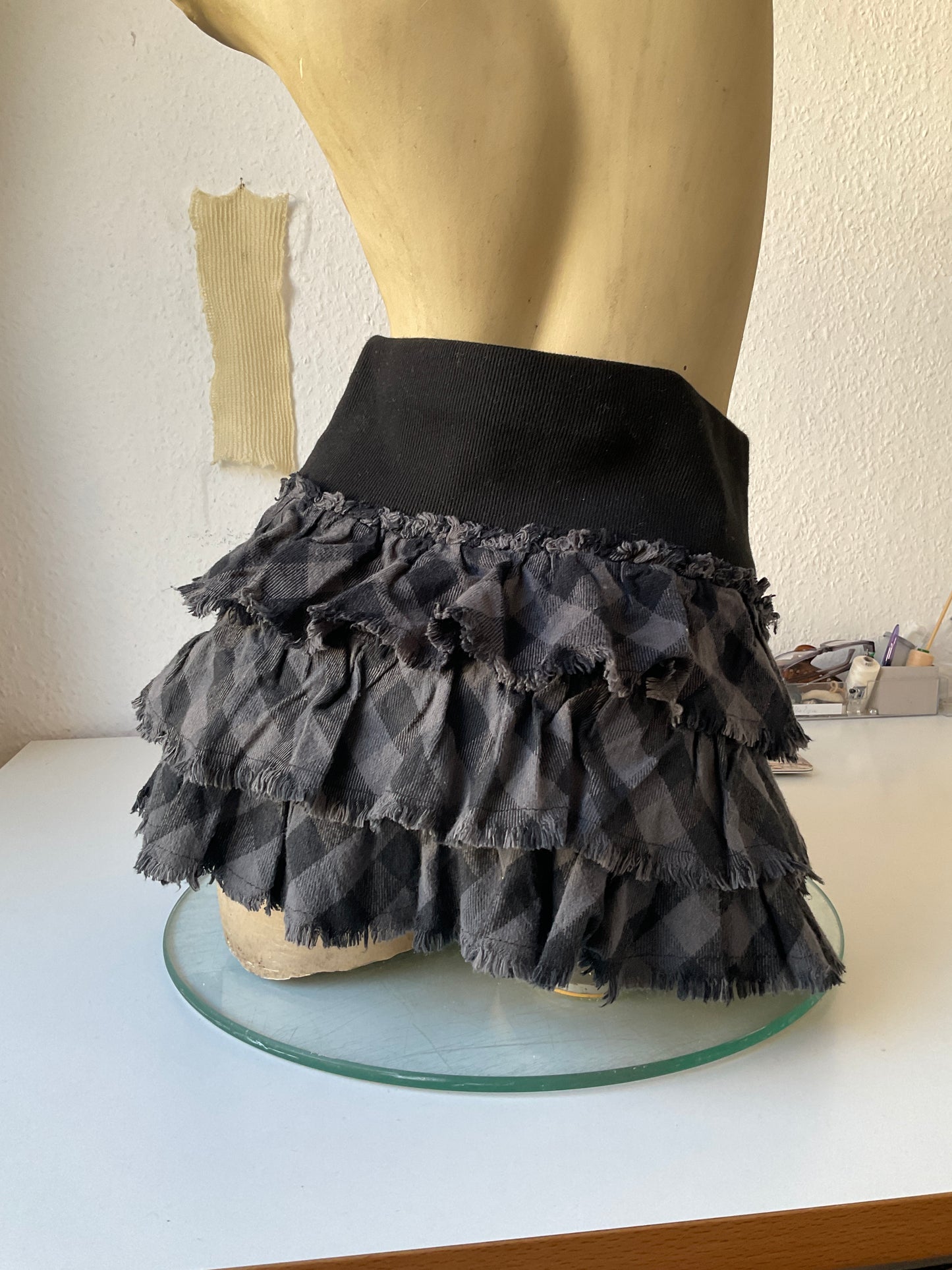 Flannel microskirt