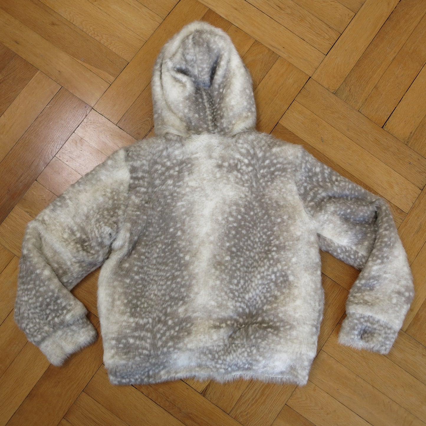 Faux fur spotted seal hoodie