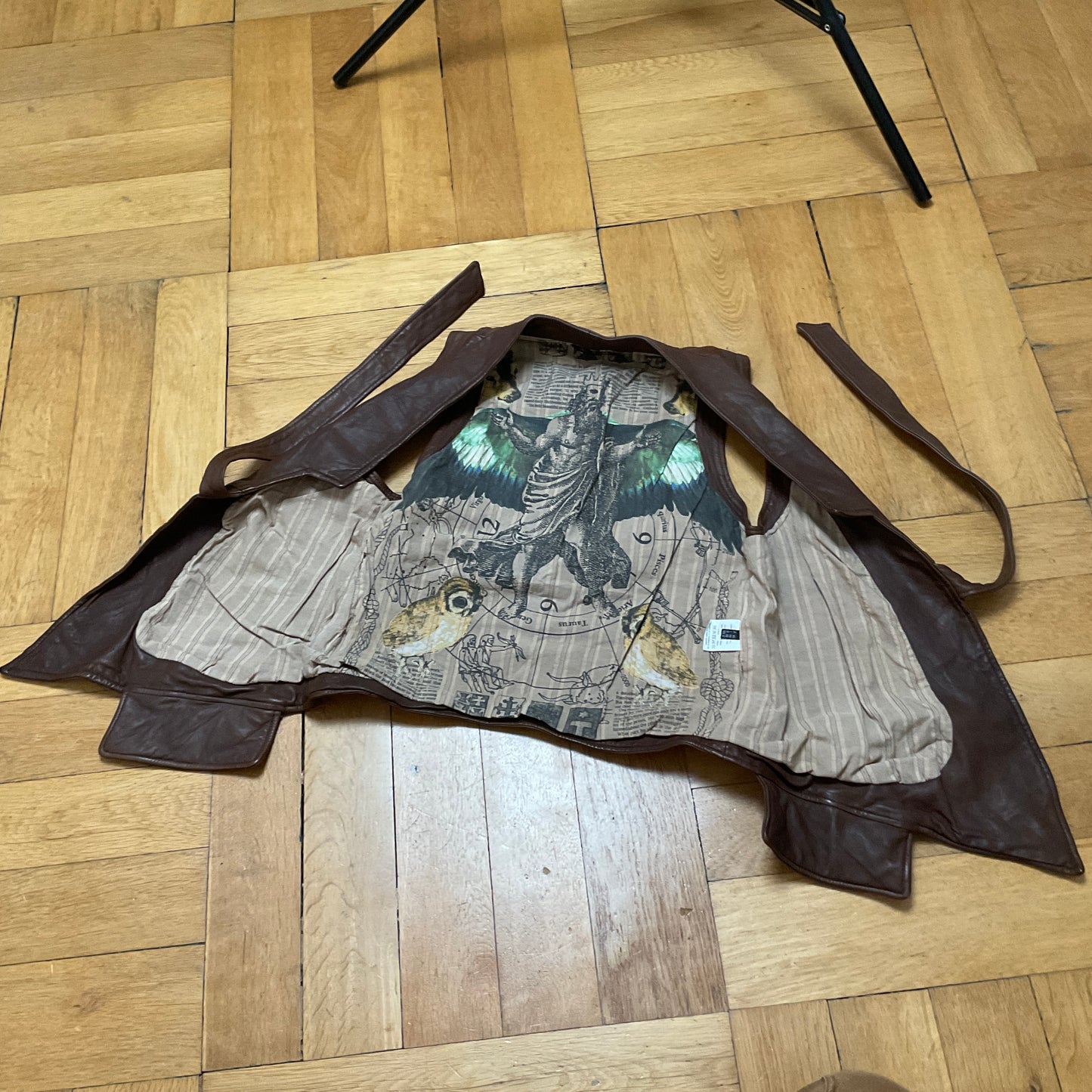 Brown leather vest