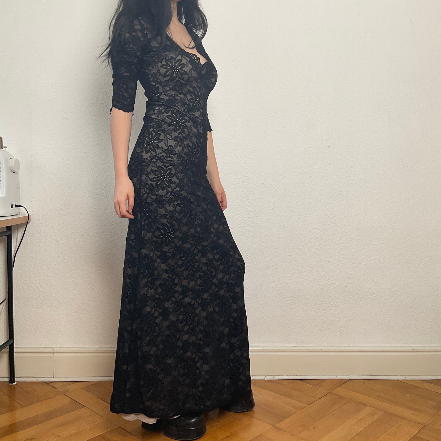 long 90s lace dress