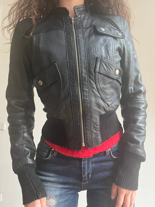 Italian autumnal leather jacket