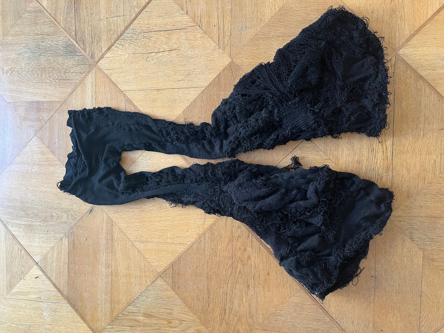 annina distressed knit flares