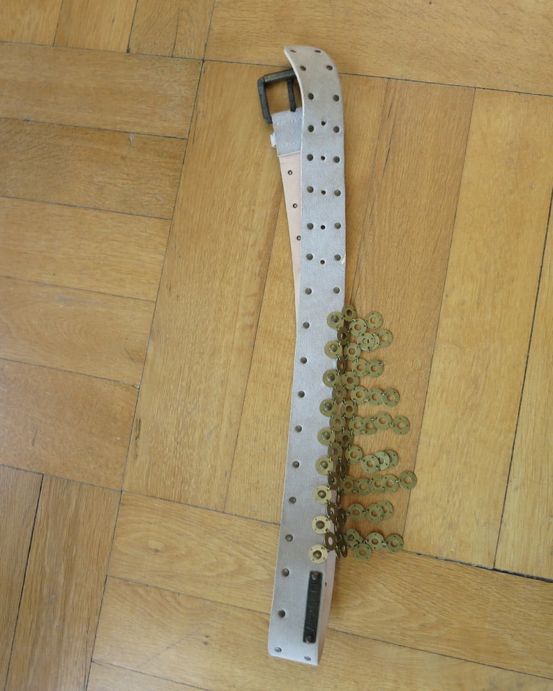 Decorated leather belt