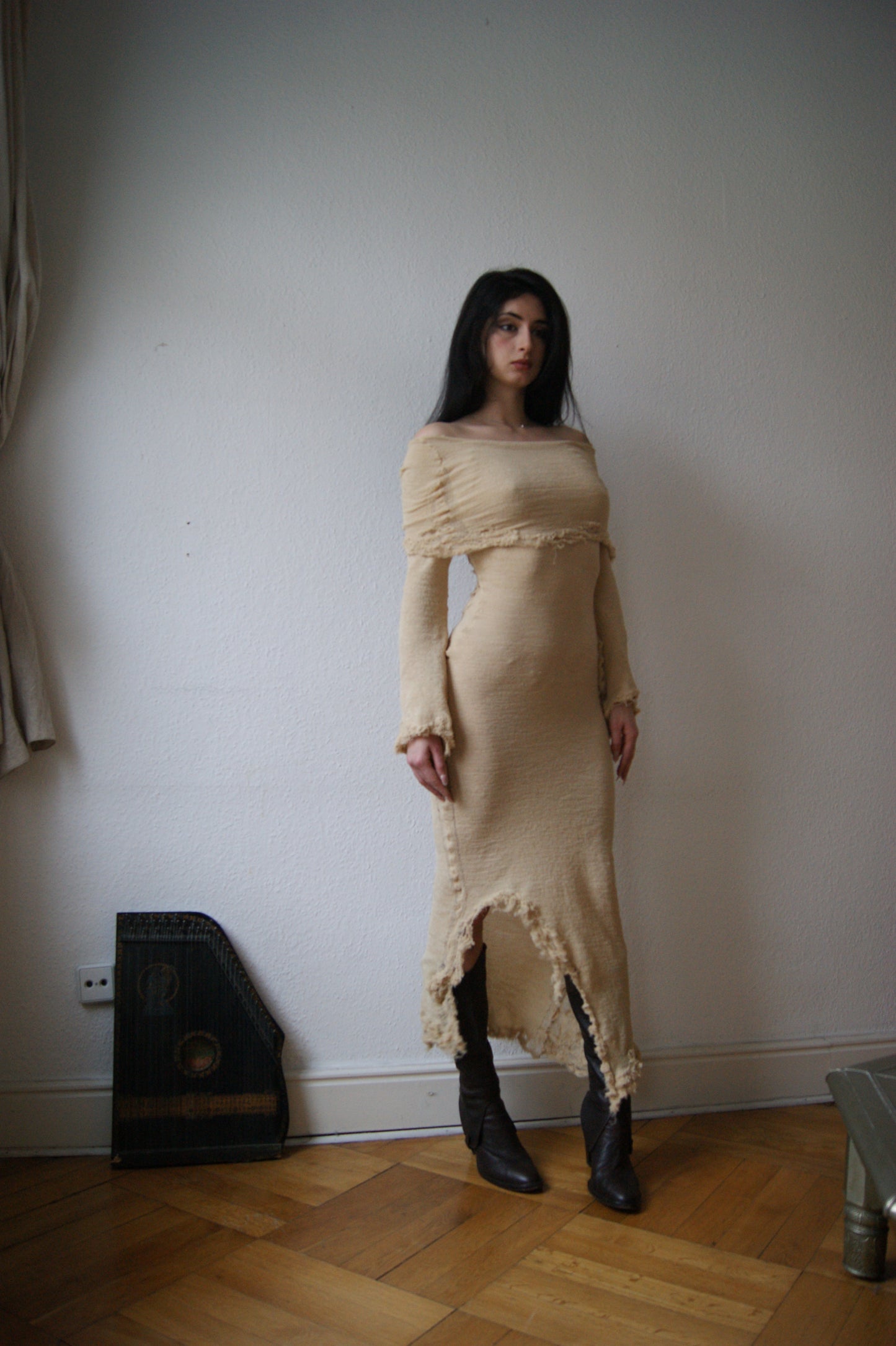 annina silk monkcore dress