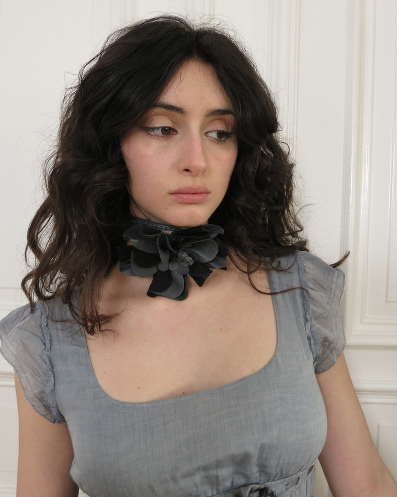 Leather flower accessory