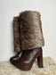 Milkmaid platform furry boots