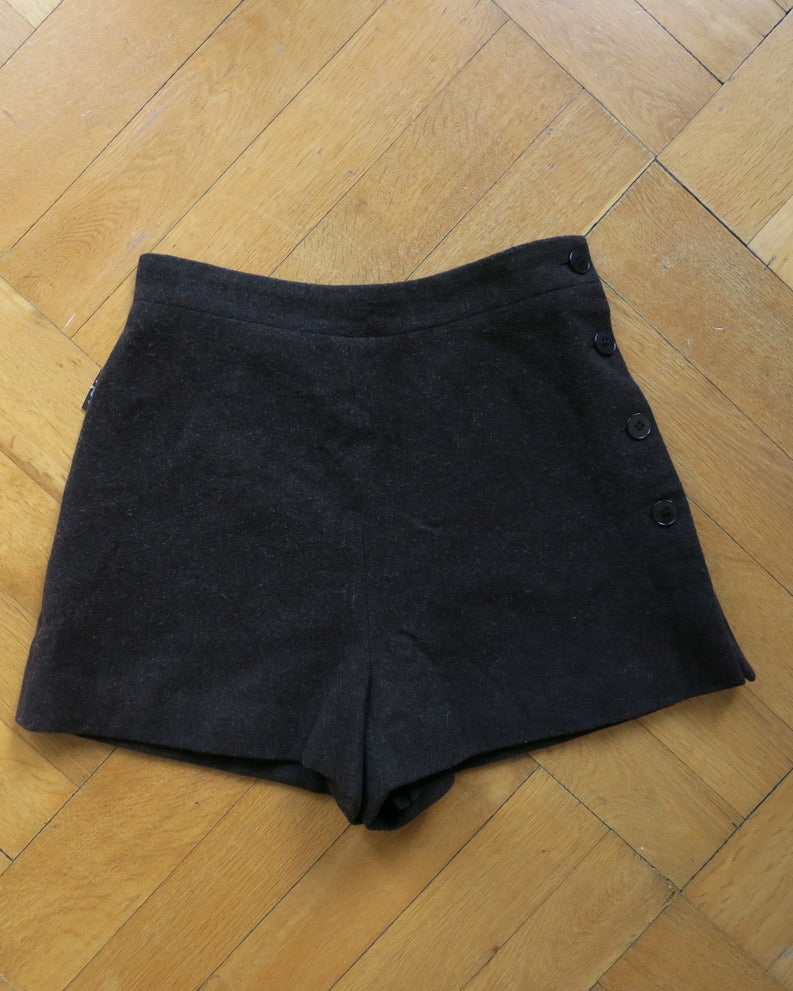 Grey wool shorts