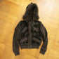 Padded suede jacket with fur