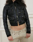 Leather utility jacket