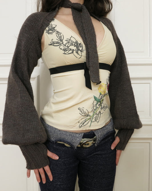 Knit bolero with mohair