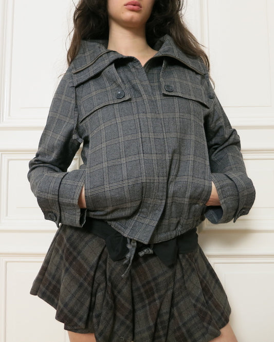 Checkered wool jacket