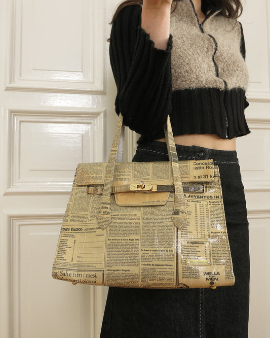 Newspaper birkin vibe purse