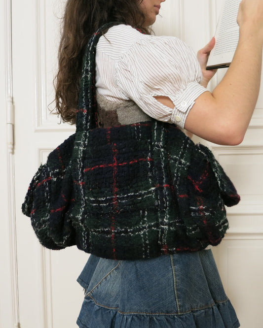 Sunao Kuwahara plaid handbag