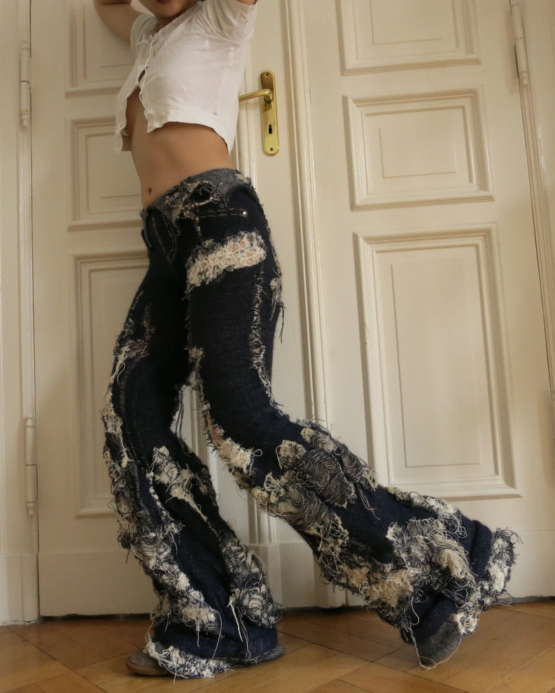 annina x eithne padraigin ni bhraonain distressed jeans