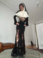 annina mohair distressed nun dress