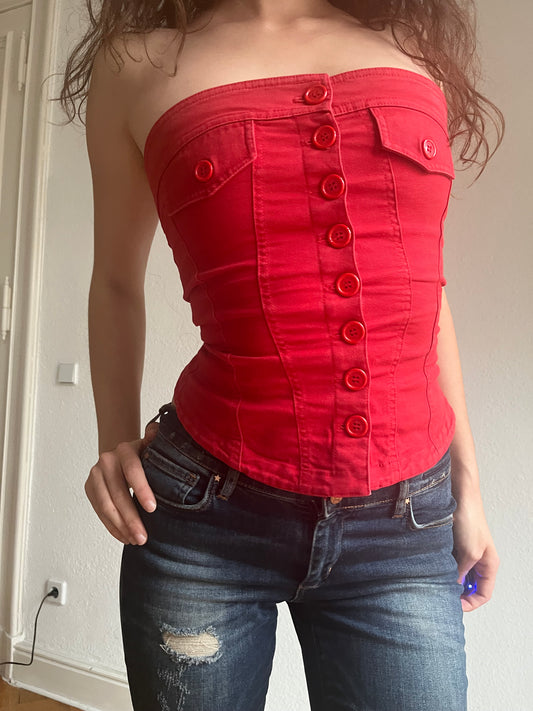 Snatched red top