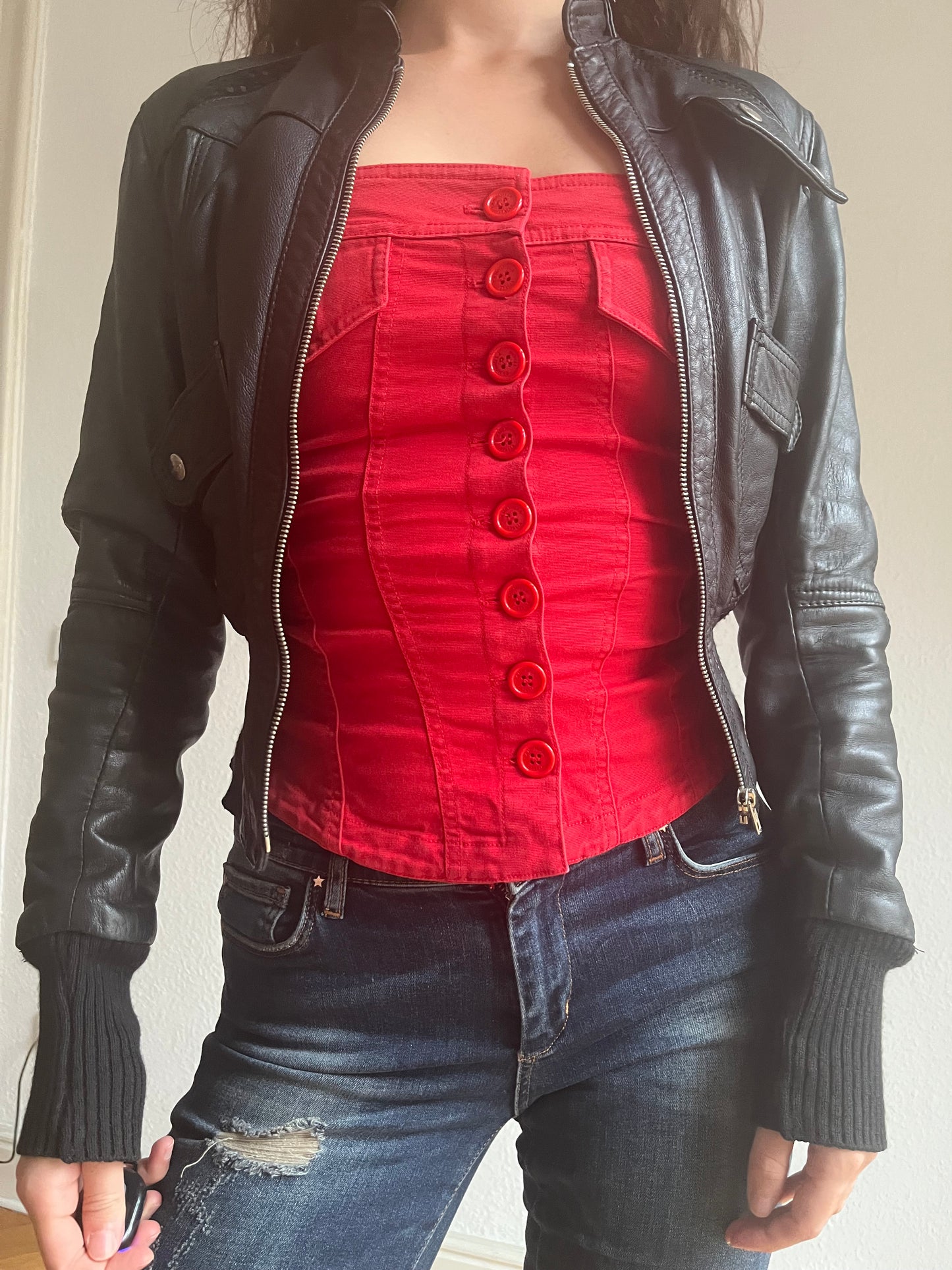 Italian autumnal leather jacket