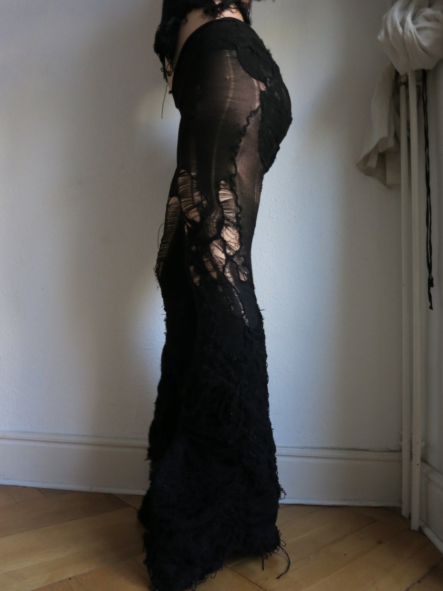 annina distressed knit flares