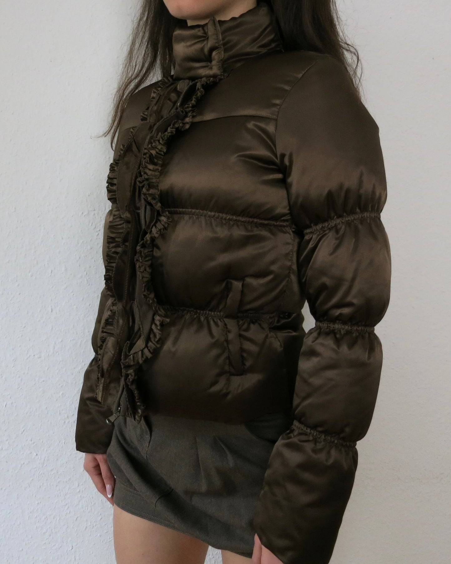 Ruffled puffer jacket