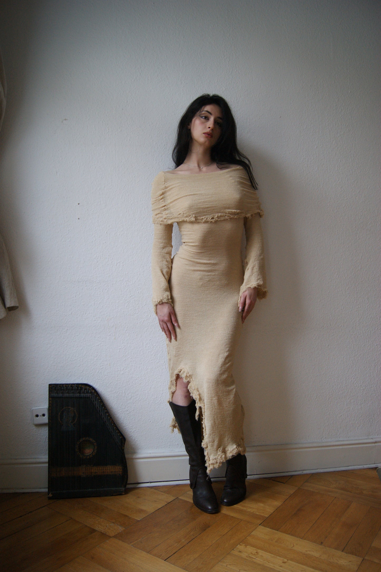 annina silk monkcore dress