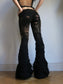 annina distressed knit flares