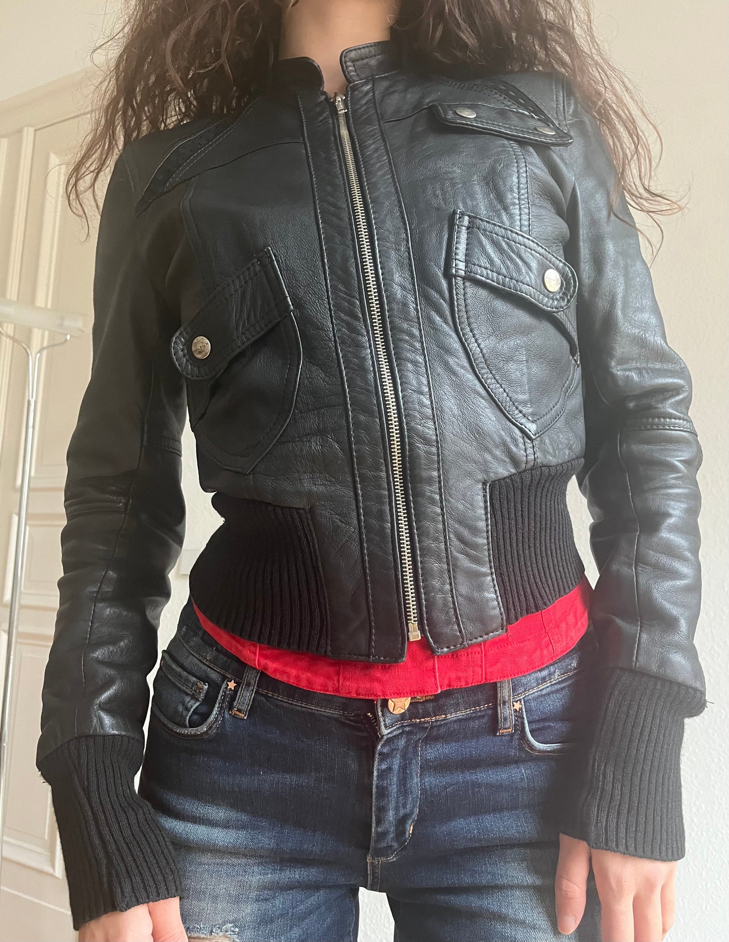 Italian autumnal leather jacket