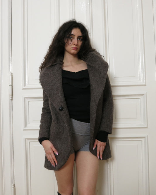 Mohair alpaca wool coat