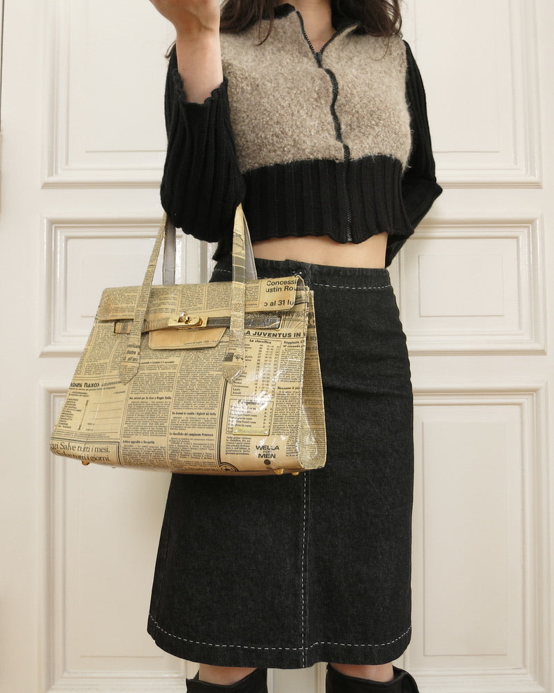 Newspaper birkin vibe purse