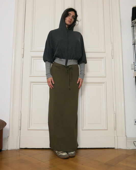 Army green maxiskirt