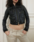 Leather utility jacket