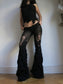 annina distressed knit flares