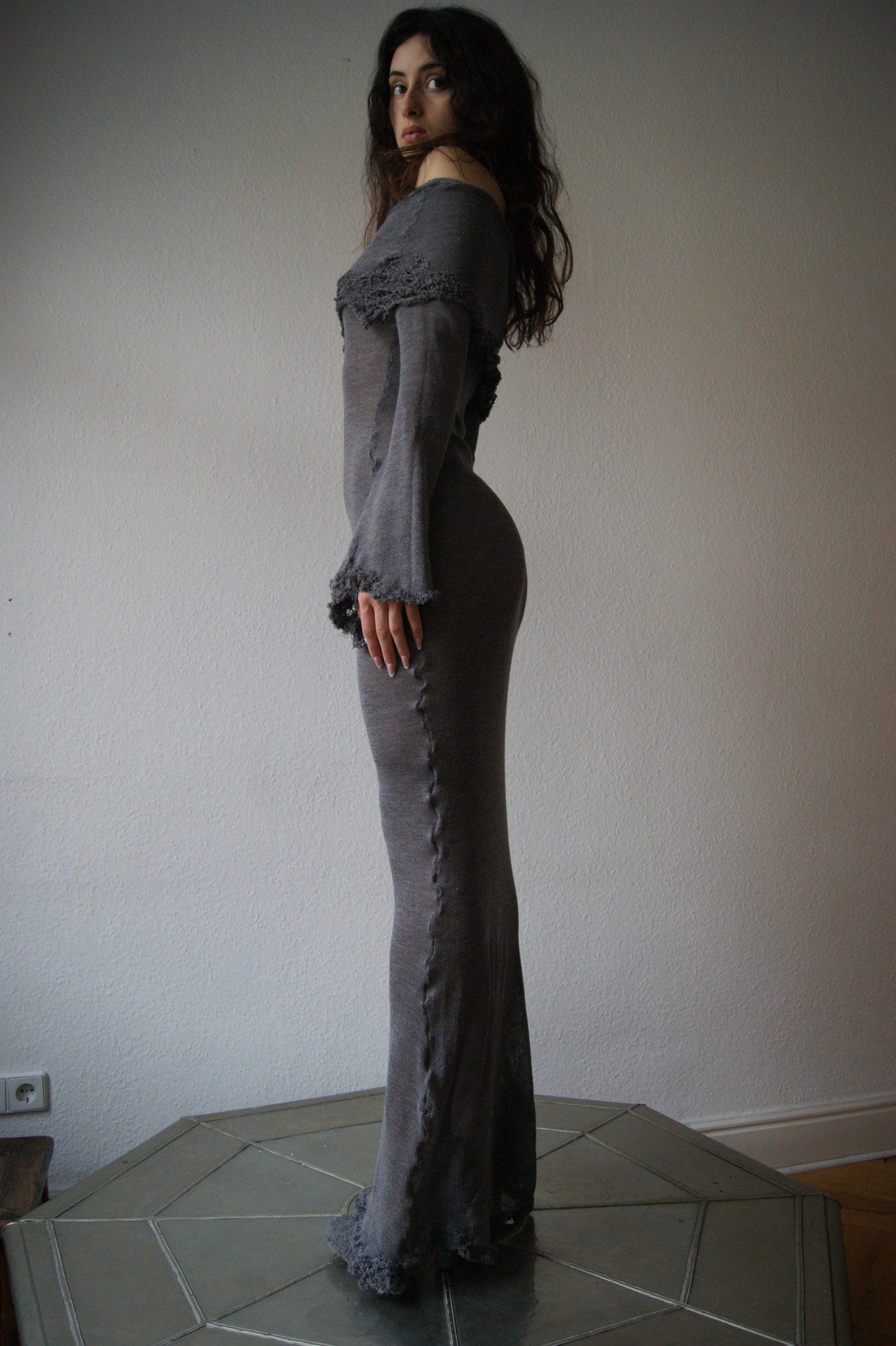 annina grey monkcore dress