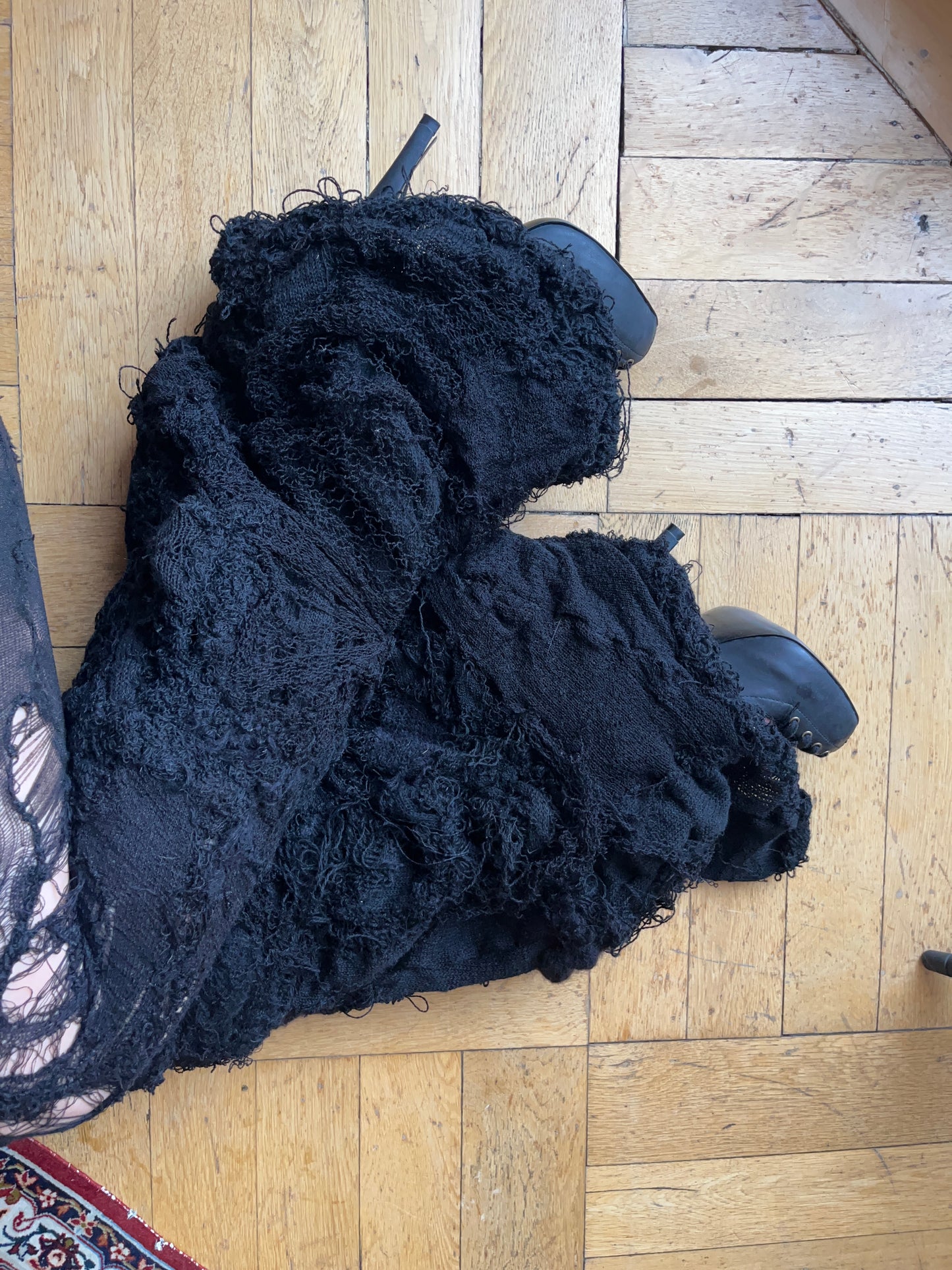 annina distressed knit flares