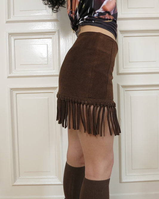 Suede miniskirt