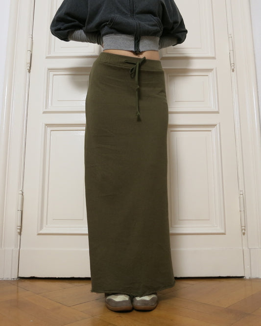 Army green maxiskirt