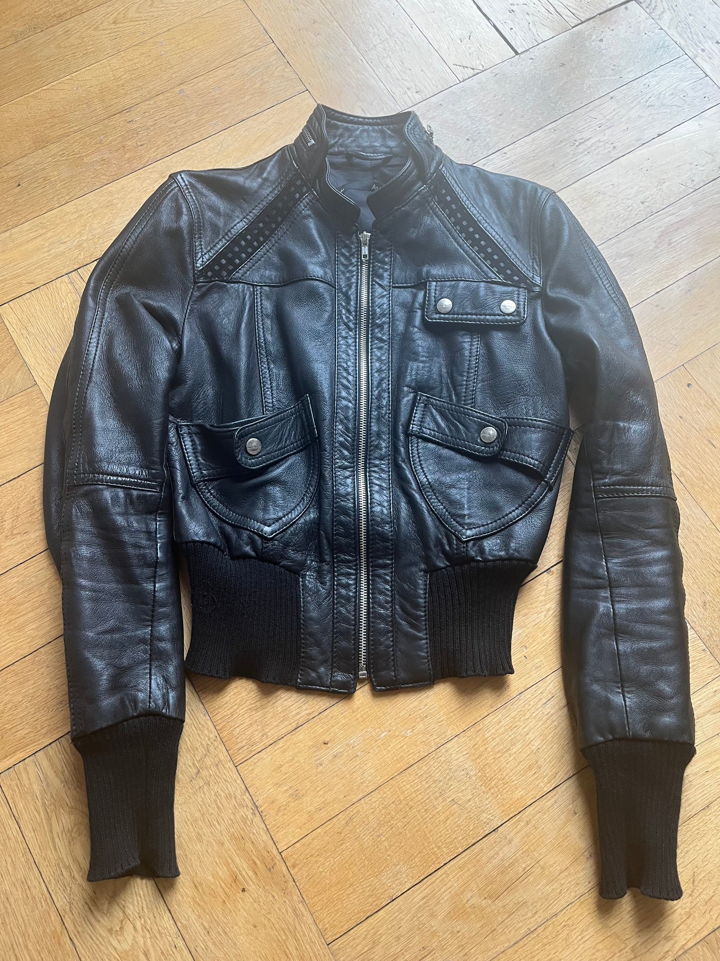 Italian autumnal leather jacket