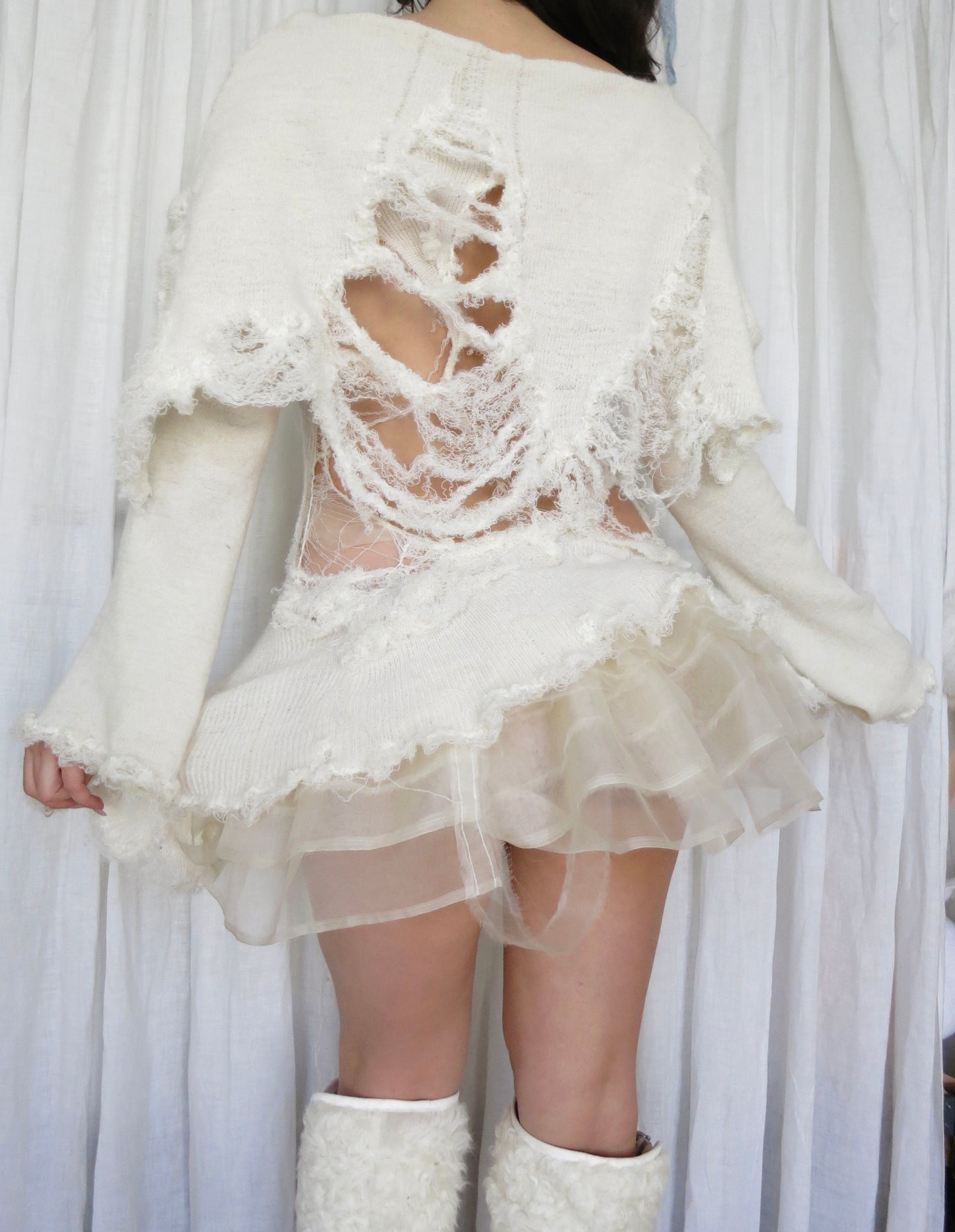 annina ivory mohair dress