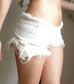 annina white distressed shorts