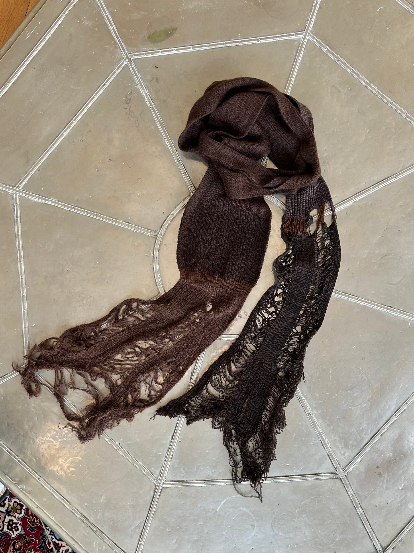 annina “les sœurs” brown micro scarf