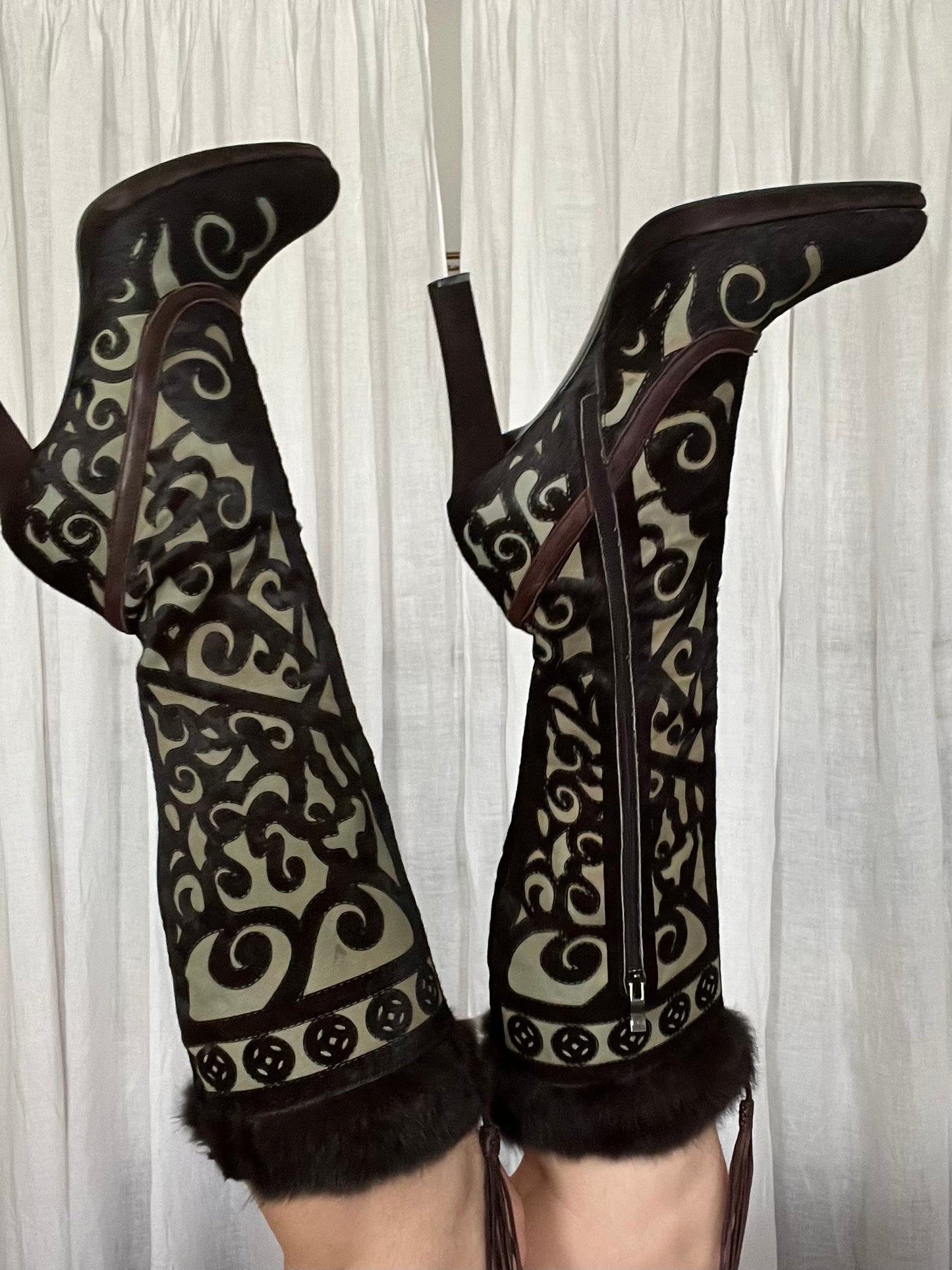 Pony hair boots