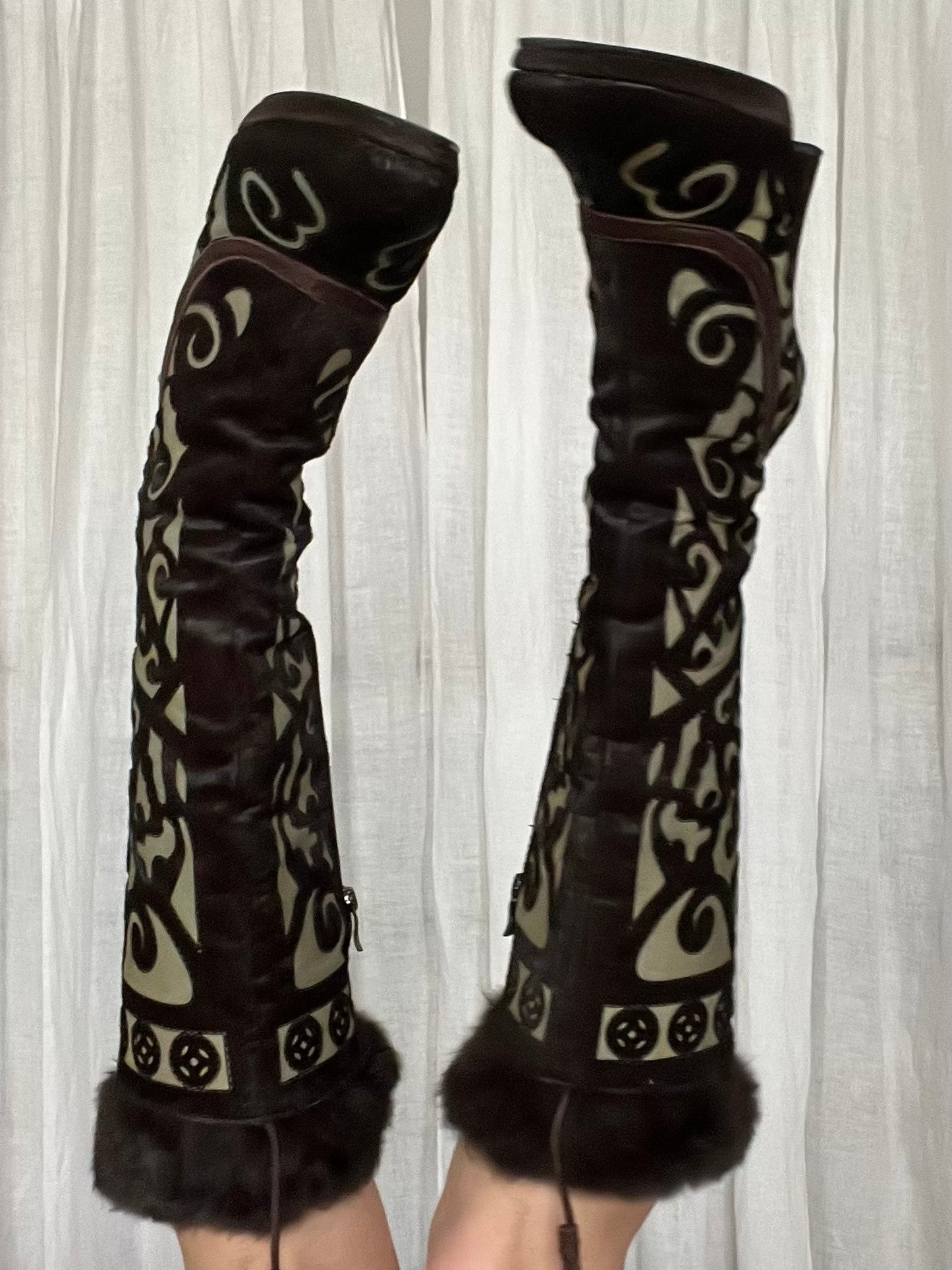 Pony hair boots