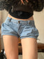 Denim balloon shorts