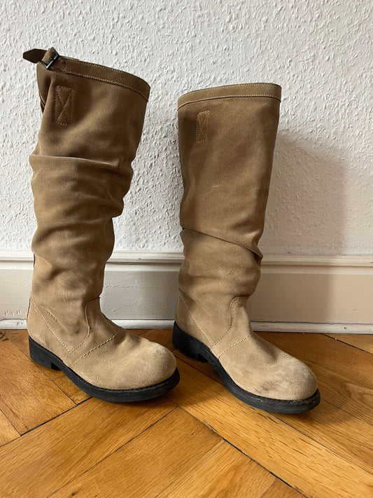 Bikkembergs slouchy beige boots