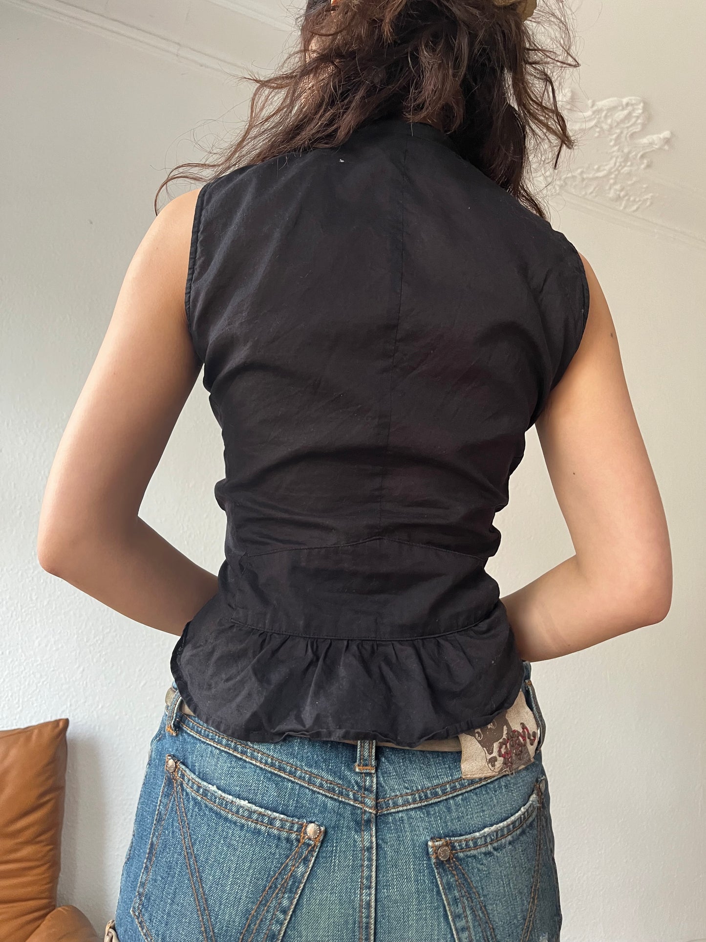 Noir milkmaid blouse